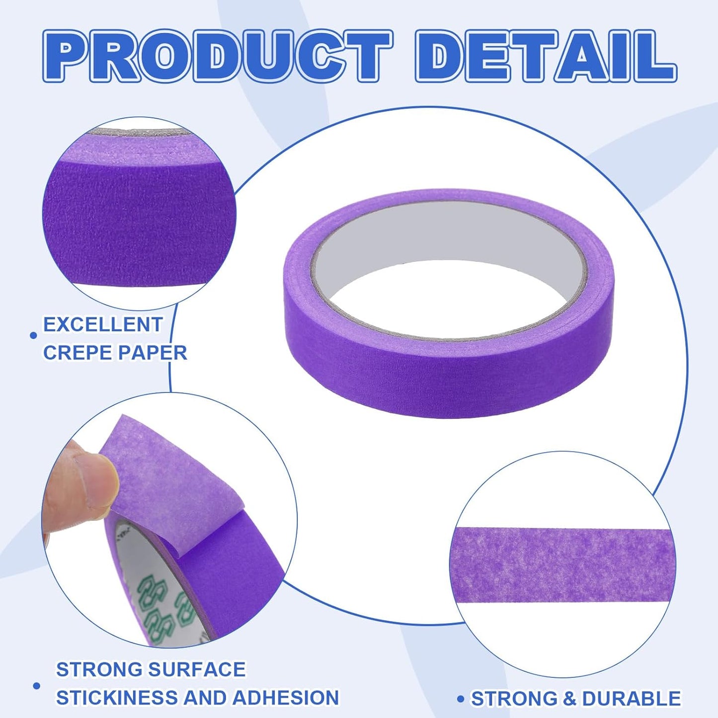 MECCANIXITY Masking Tape 0.8 Inch x 21 Yard Painter's Tape Purple Paint Tapes for DIY Crafts Arts Drawing Decoration Labeling Car Painting Artist Teachers, Pack of 6
