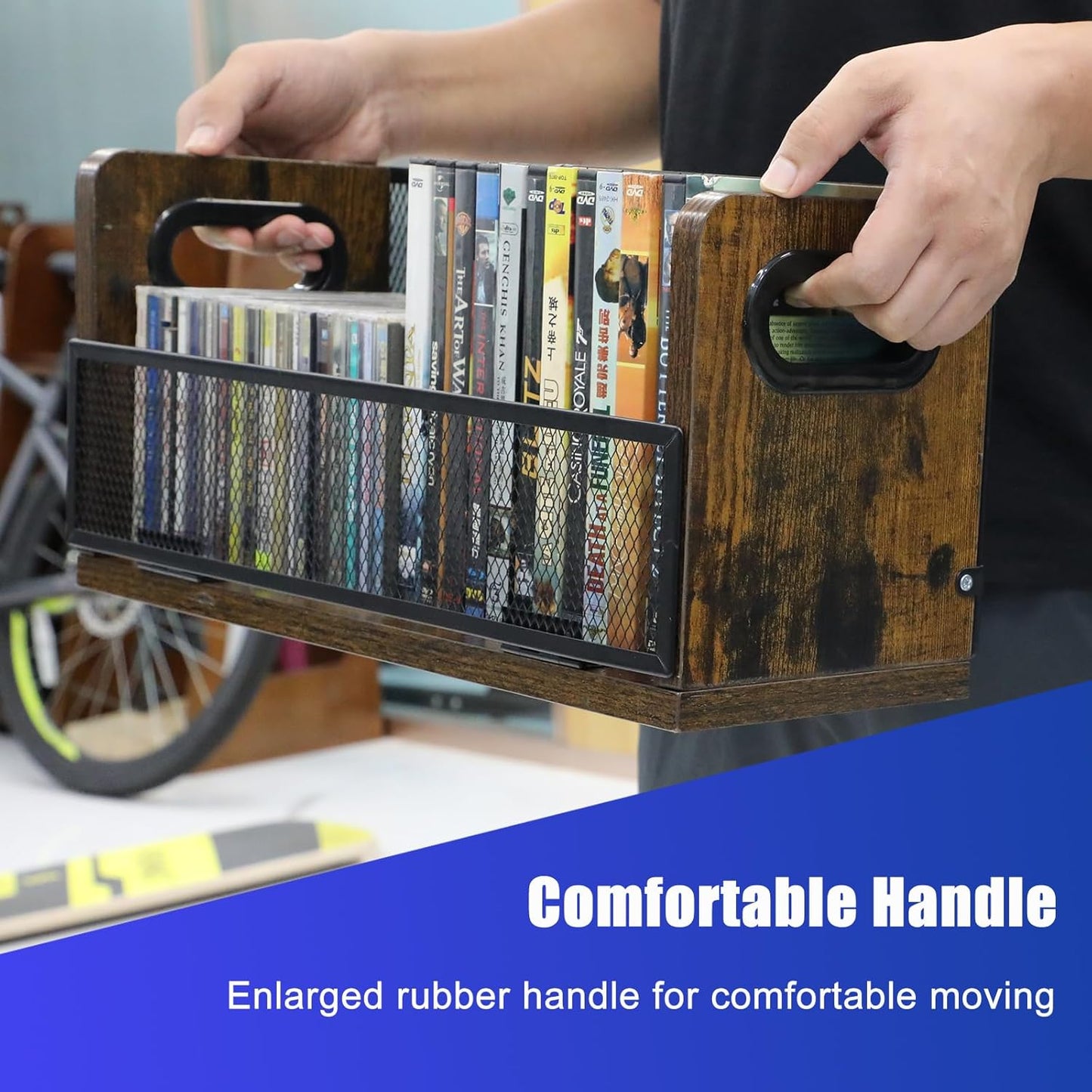 DVD Storage Shelve Blu ray Holder, DVD Rack Hold Up To 28 DVD Cases, Stackable DVD Tower also Used for CDs, Video Game Cases, Vhs Taps, Desktop organizer at Home Or Office