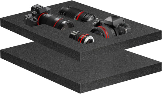 Eunice 2Pcs Polyurethane Foam Sheets - 16 x 12 x 1.5 Inch Cuttable Foam Inserts for Cases, Packing Foam Pads for Tool Box, Camera Storage and Crafts