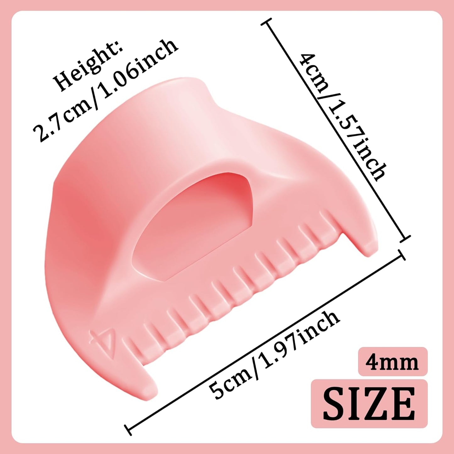 2 PCS 4mm Edge Lock Seam Guide, Mini Sewing Finger Ruler for Hand Sewing, DIY Sewing Kit Tool, Sewing Needle Gauge Measuring Guide, Pink