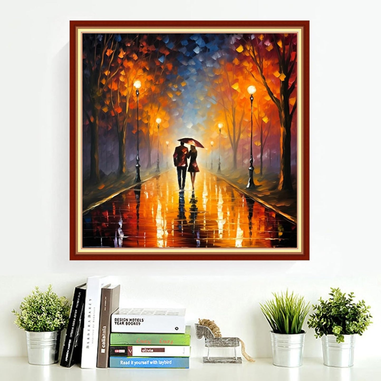 DMCVIVR Stamped Cross Stitch Kits for Adults Beginners Embroidery Kits 11CT Needlepoint Kits Cross Stitch Patterns Embroidery Patterns-Romantic Couple Strolling 18x18 inch