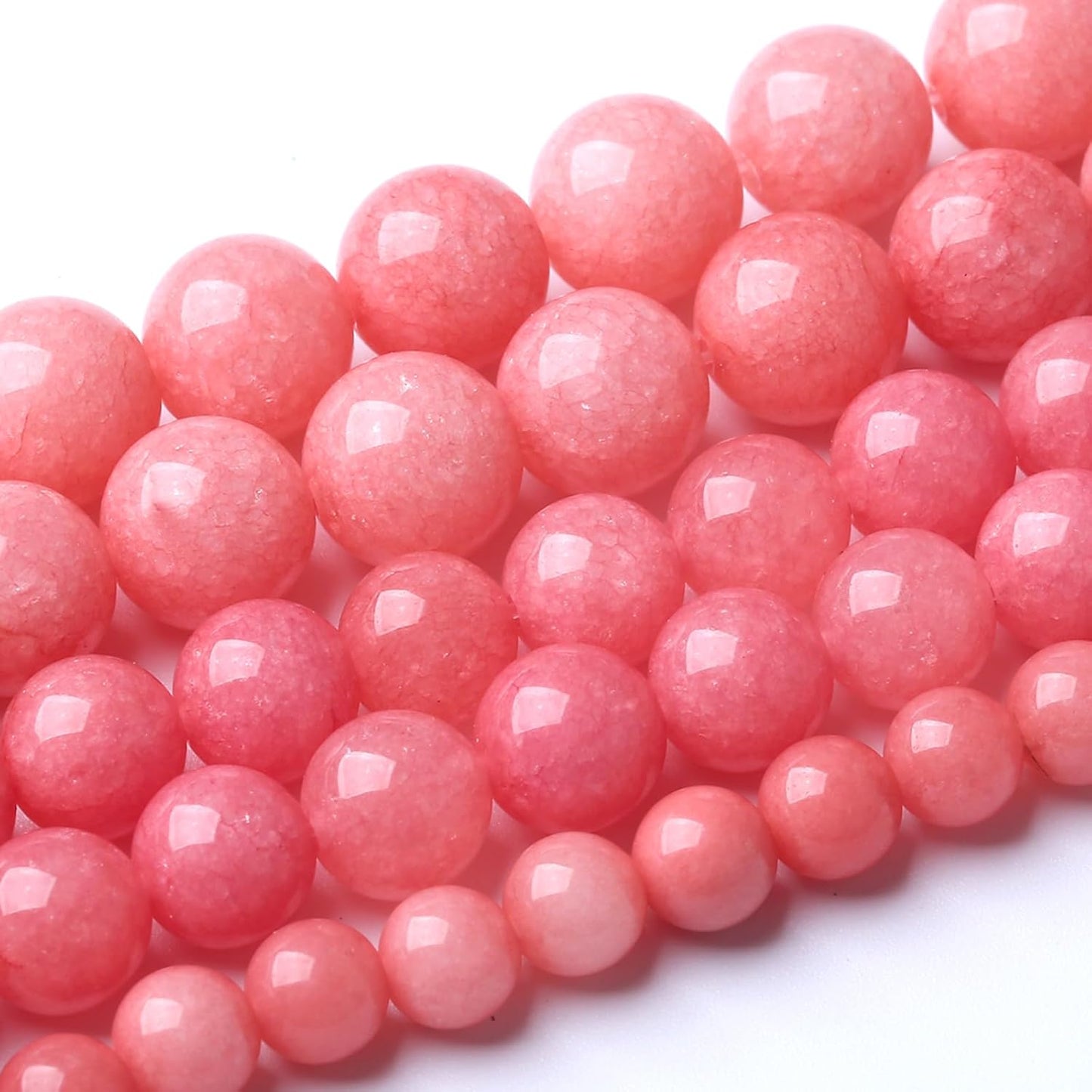 6MM Pink Rhodonite Jade Chalcedony Beads Natural Gemstone Beads Round Loose Beads for Jewelry and Bracelets Making 120pcs 2 Strands 32"