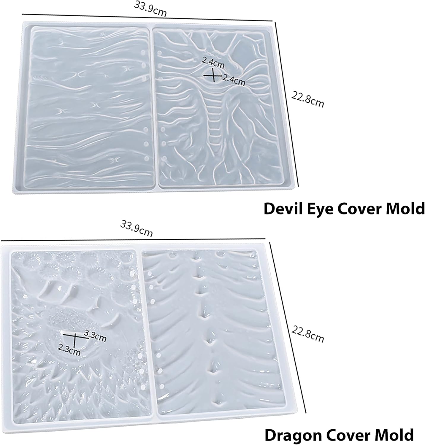 2 Set Cover Mold Dragon Resin Eye Devil Table Decoration Flower 3D Chocolate Silicone for Candle