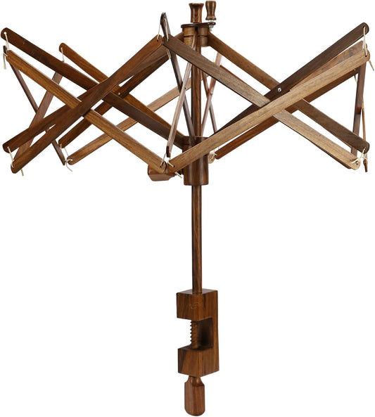 Wooden Umbrella Swift Yarn Winder | Rosewood 24" Knitting Swift Yarn Winder Holder | X-Large Yarn Winder for Knitting & Crocheting