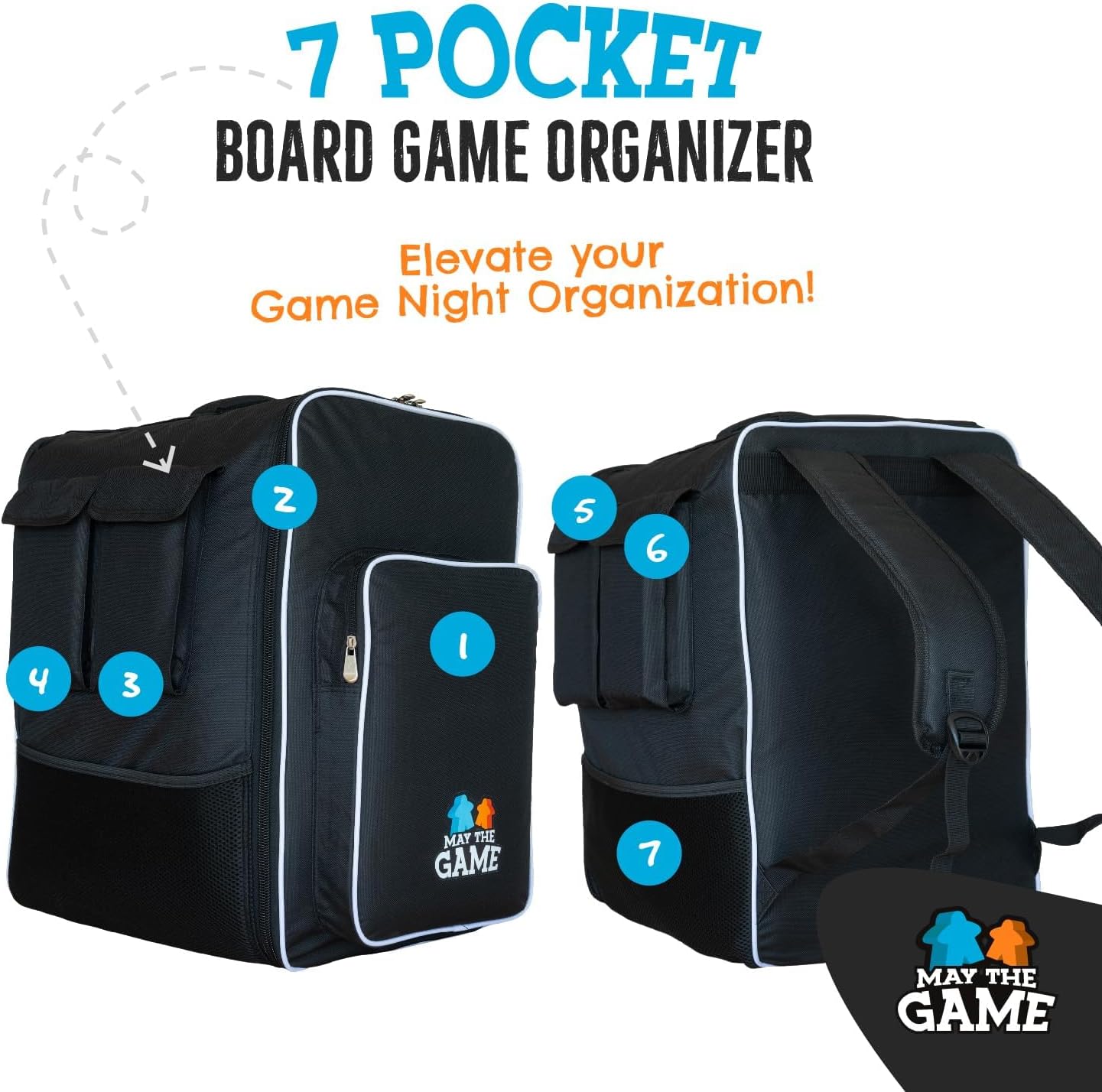 Board Game Bag: Ultimate Backpack, Travel Organizer, Storage & Carrying Case for Board and Tabletop Games