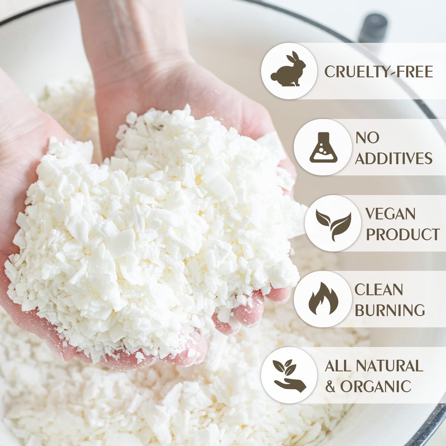 Soy Wax Flakes, Waxcanpy Natural Candle Wax, Organic Soy Wax for Candle Making from Farm, No Additives, Harmless and Pure (10lb)