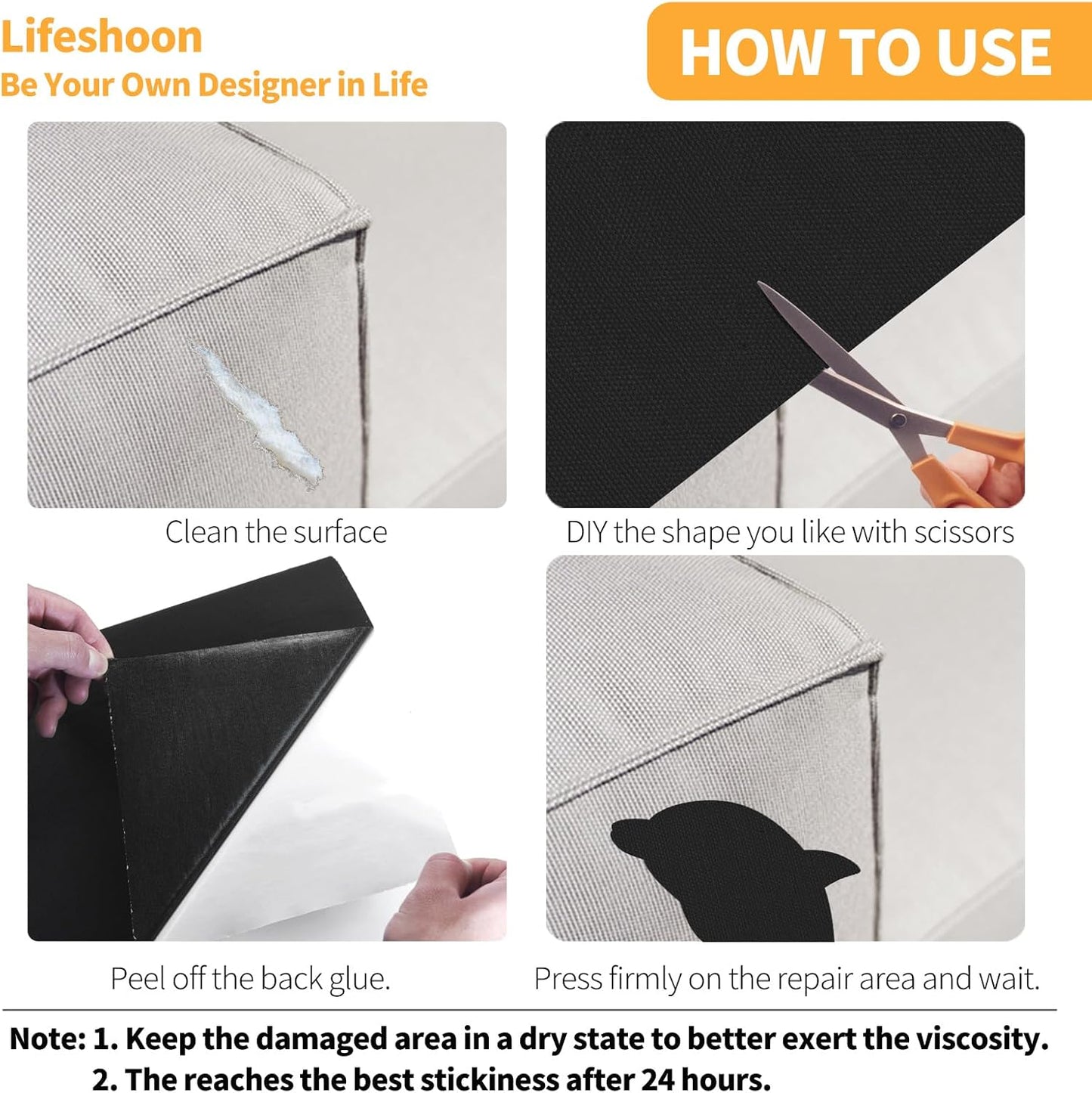 Fabric Repair Patches, 35X79 Inch Canvas Self-Adhesive Fabric Patches Tape Durable, DIY Large Canvas Repair for Sofa, Couches, Furniture, Chair, Clothing （35X79 Inch, Beige）