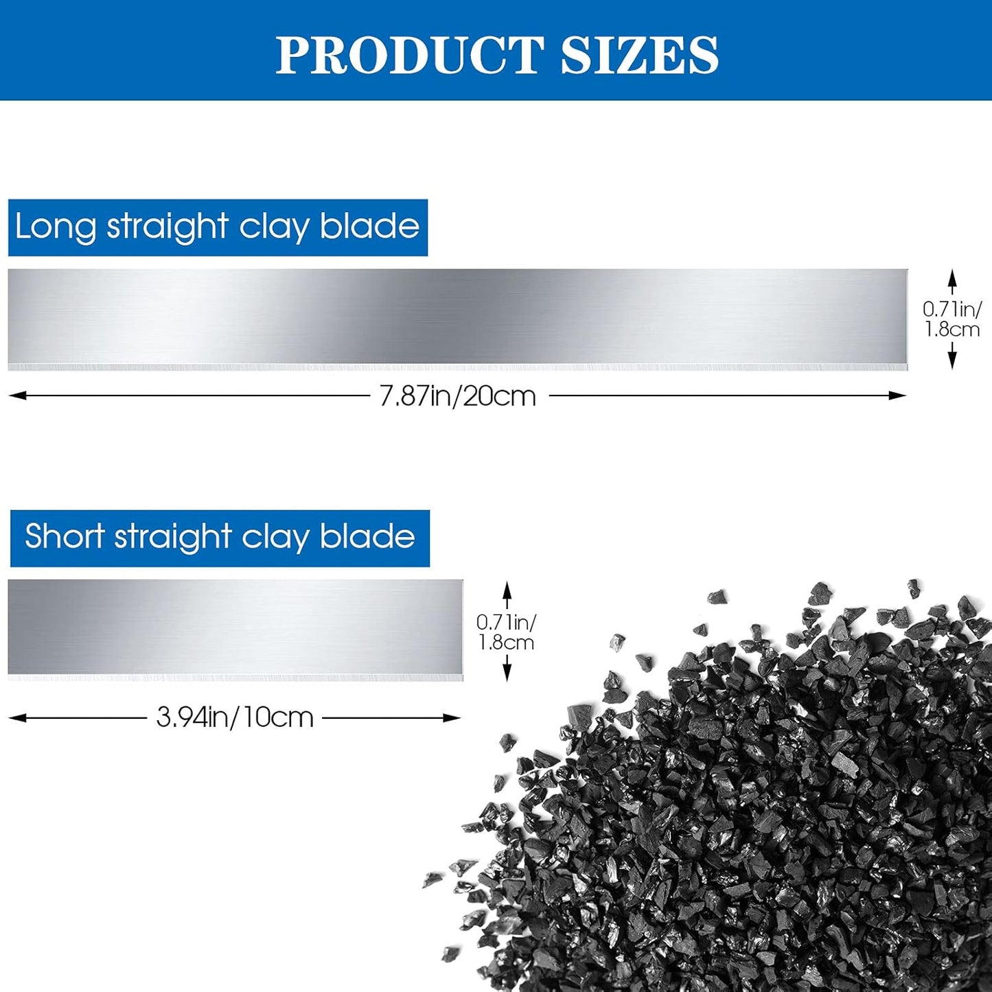 Flexible Polymer Clay Cutters 8 Inch 4 Inch Carbon Steel Blade Polymer Clay Cutting Slicing Tools for DIY Shaping Modelling Sculpturing Supplies(6 Pieces)