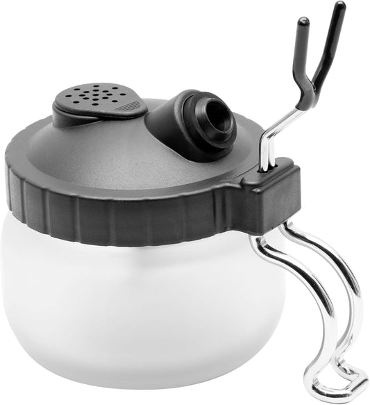 ANGELUS Airbrush Cleaning Pot, Glass Cleaning Pot with Holder, Cleans Airbrush, Airbrush Holder Station