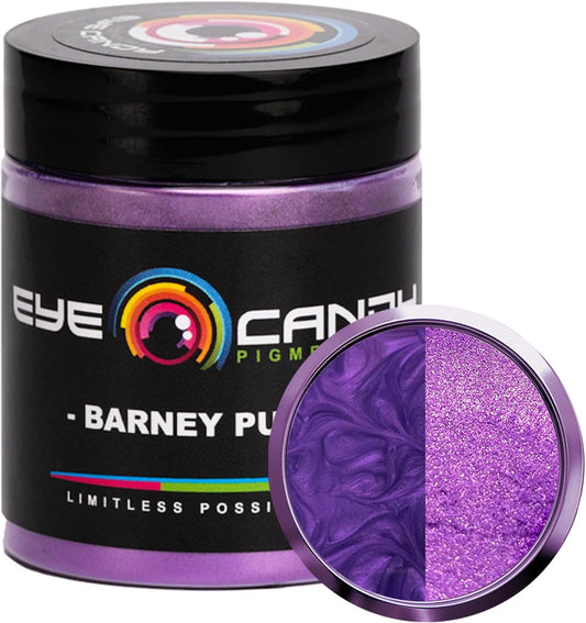 Eye Candy Pigments Premium Purple Mica Powder - Barney Purple (25gr) - for Epoxy, Resin, Soap, Paint, Woodworking, Acrylic Pouring, Bath Bombs, Fishing Lures - DIY Arts and Crafts Additive