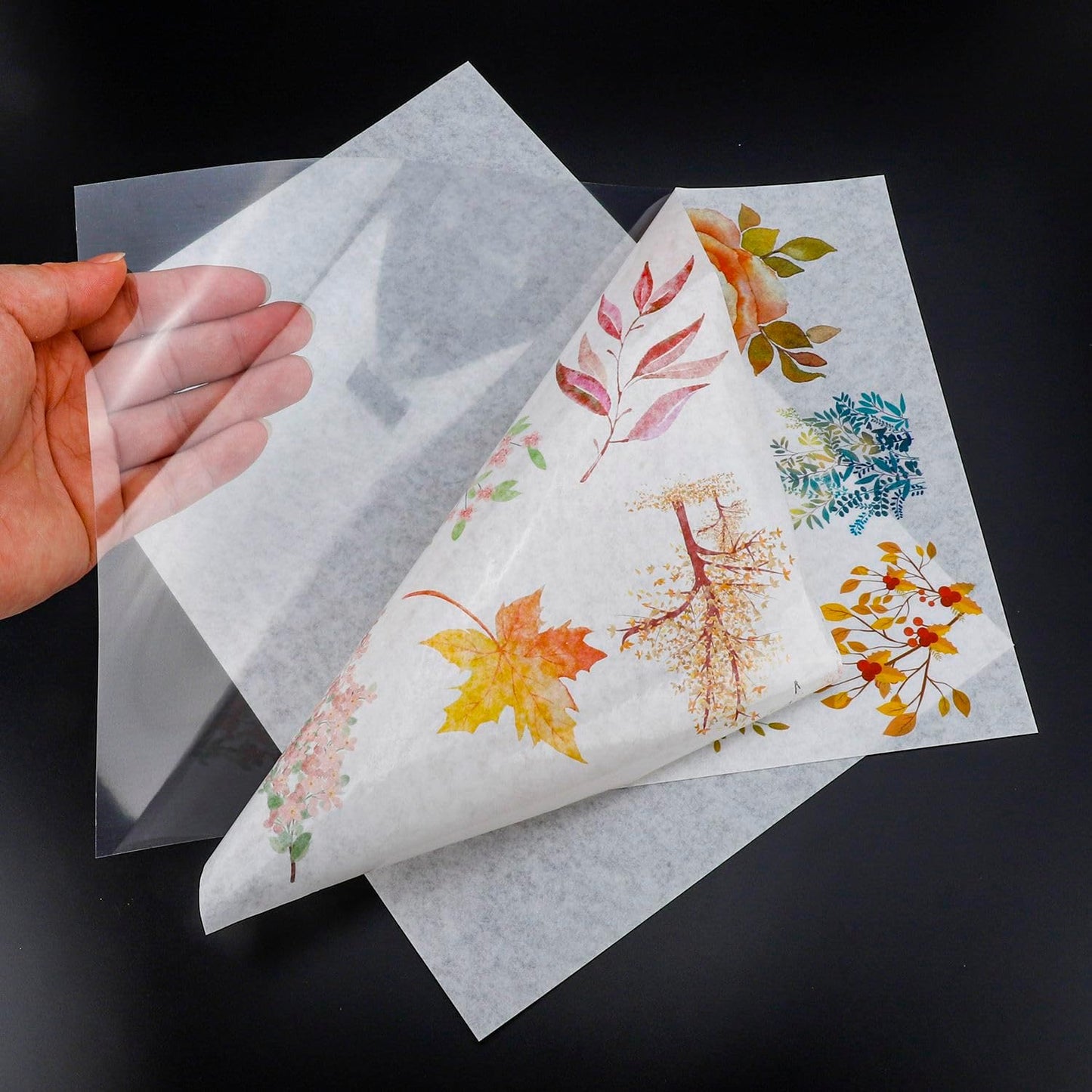 Printable Washi Sticker Paper for Inkjet & Laser Printers, 8.5x11 Inch Full Sheet, 25 Sheets, Semi Transparent, Printable Washi Sticker for Scrapbooking, Bullet Diaries, Junk Journaling, Washi Tapes