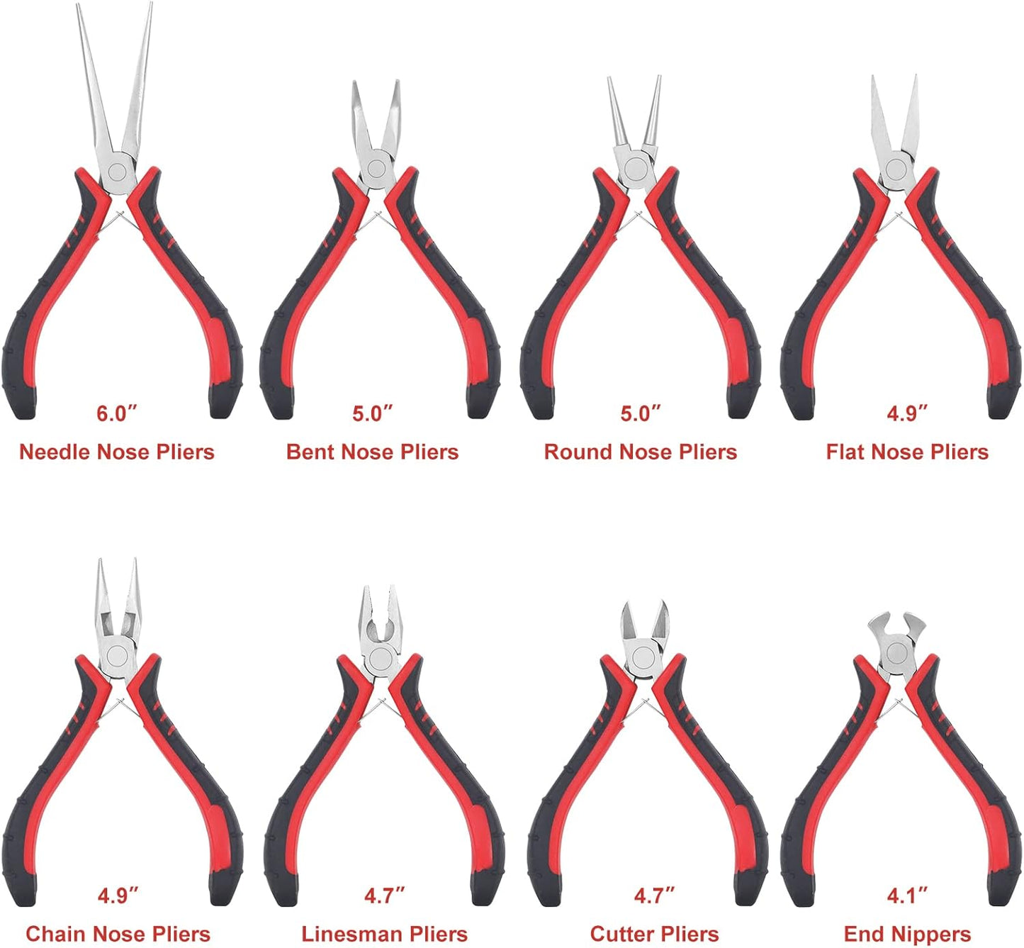 Jewelry Pliers Sets Jewelers Making Tools Kit, Professional 8 piece Mini Wire Plier with Wood Holder for Beading, Crafting, Crimping, Cutting, Repair, Wrapping, Complete Quality for Adults Starter
