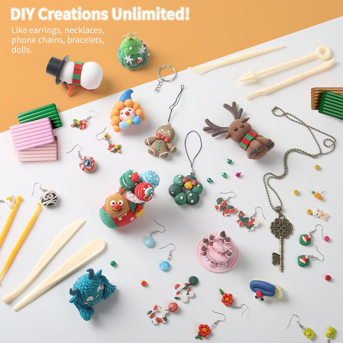 Polymer Clay 85 Colors, Modeling Clay for Kids, Oven Bake Molding Clay Kit,DIY Starter Kits with Sculpting Tools and Accessories, Art and Craft Gifts for Kids and Adults.