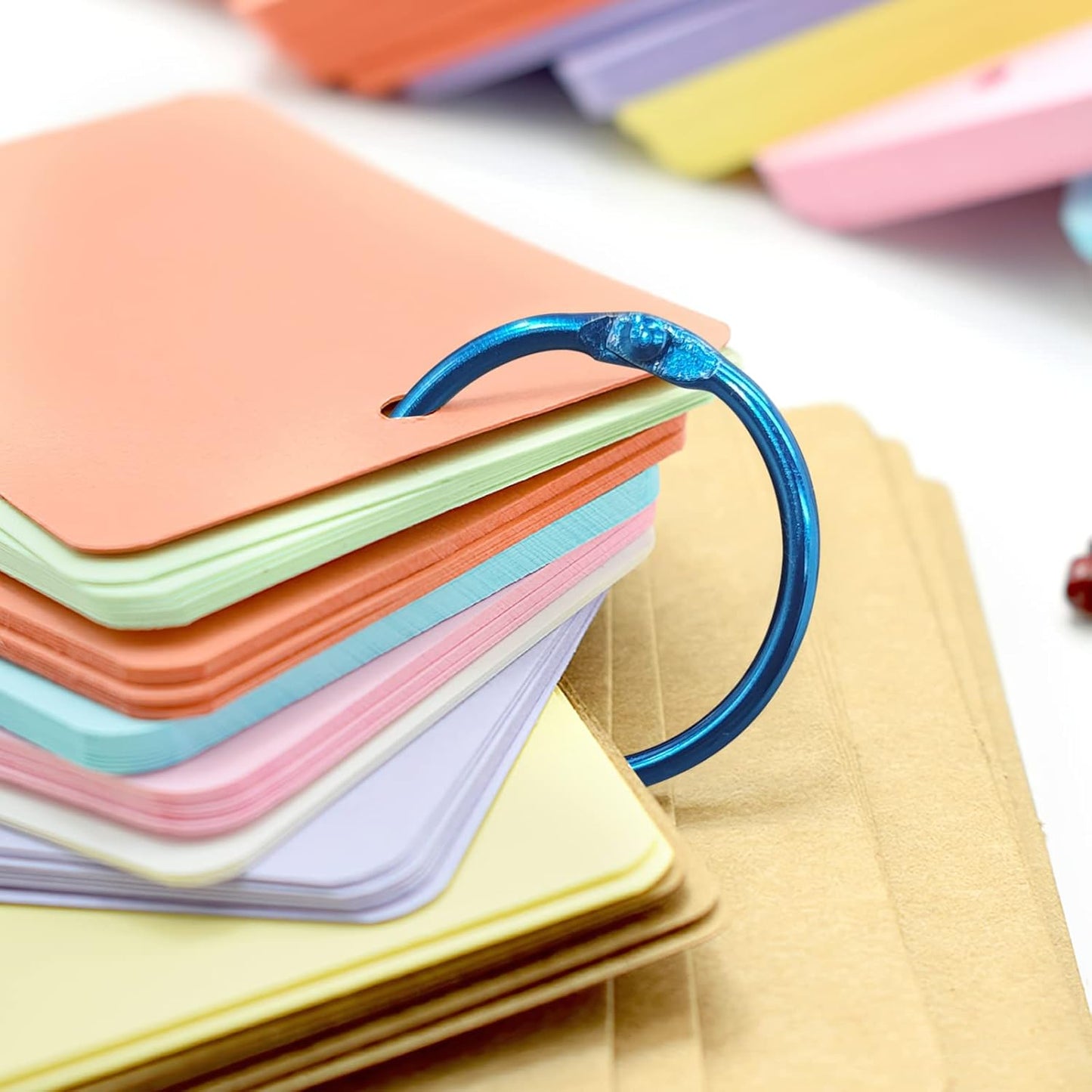 OWLKELA 1 Inch Binder Rings, Office Book Rings, Loose Leaf Rings, 50 Pcs Metallic Assorted Colors