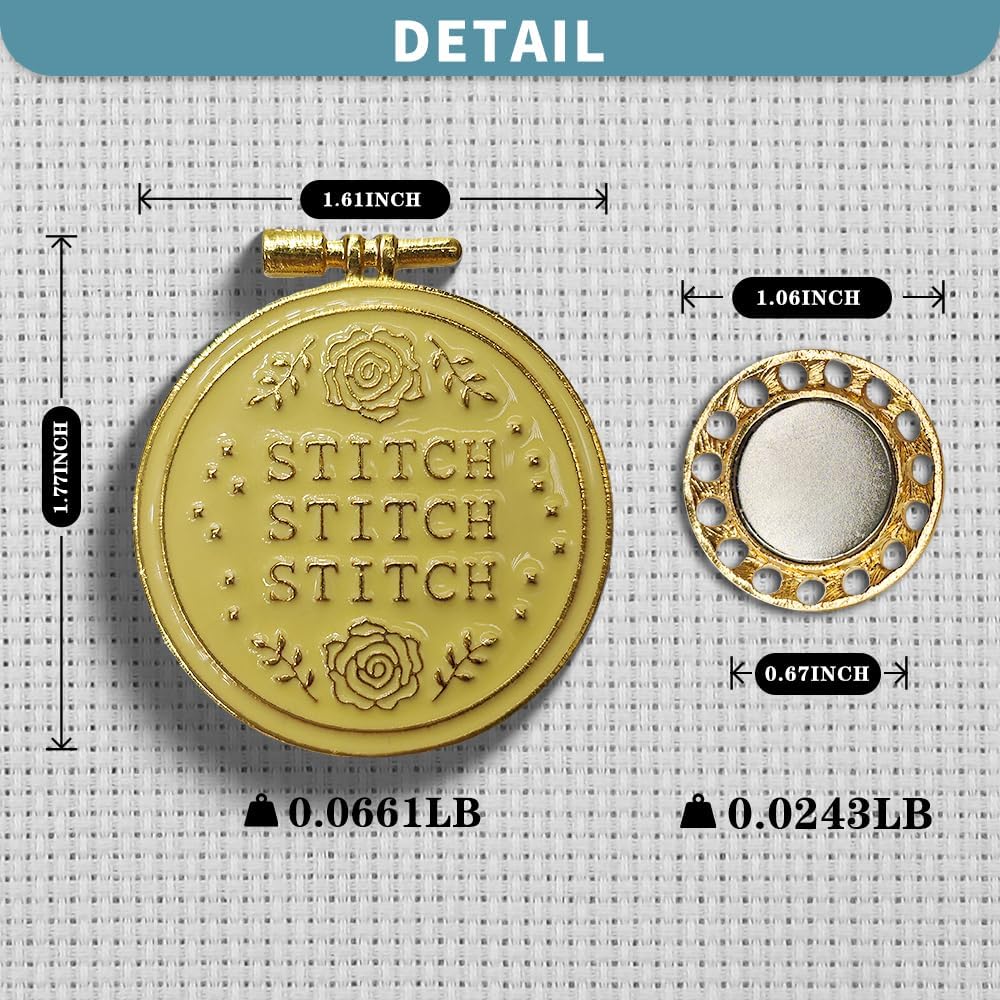 Magnetic Needle Minder Magnet Embroidery Accessories and Supplies Embroidery Needle Holder Cross Stitch Holder Needlework Supplies (Cardinal) (Gold)