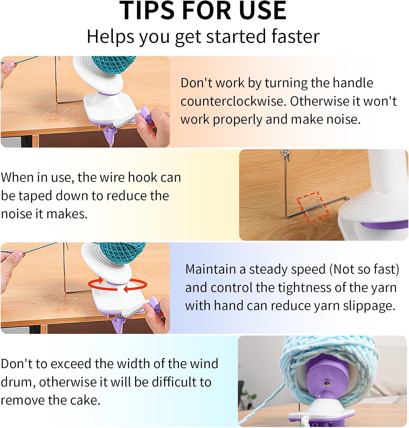 SPEENSUN Yarn Winder for Crocheting, 3.5 OZ Easy-to-Install and Efficiently Yarn Spinner with Lower Noise for Yarns Below Size 5, The Best Gift for Crochet and Knitting Lover