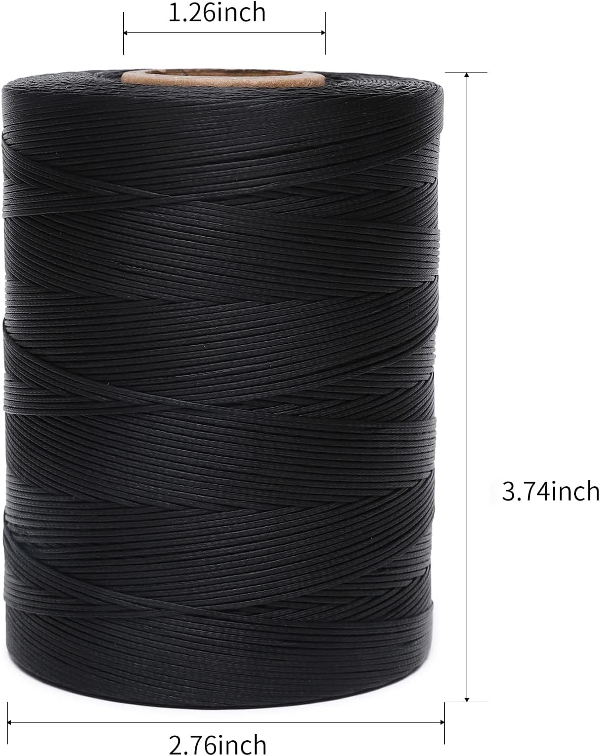 Waxed Thread,852Yds 150D 0.8mm Flat Polyester Wax Thread for Hand Sewing Leather Craft DIY Projects Shoes Repair Book Binding(Black)
