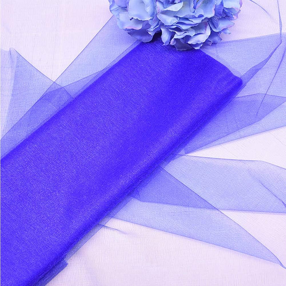 Crystal Organza Tulle Sheer Fabric Backdrop Curtains for Wedding Baby Shower Birthday Party Event Decor, 19” by 30 Yard (Royal Blue)