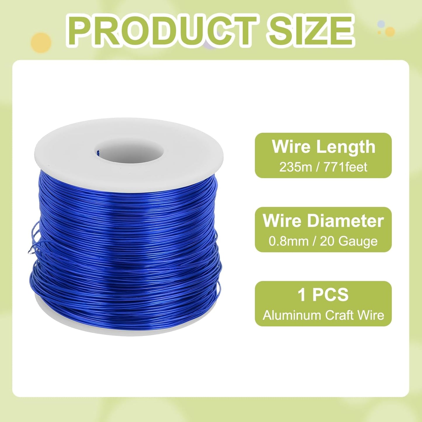 MECCANIXITY 20 Gauge Anodized Aluminum Craft Wire Bendable Bonsai Training Wire 771 Feet 0.8mm for Sculpting Crafts Wreath Floral Beading Jewelry Making, Dark Blue