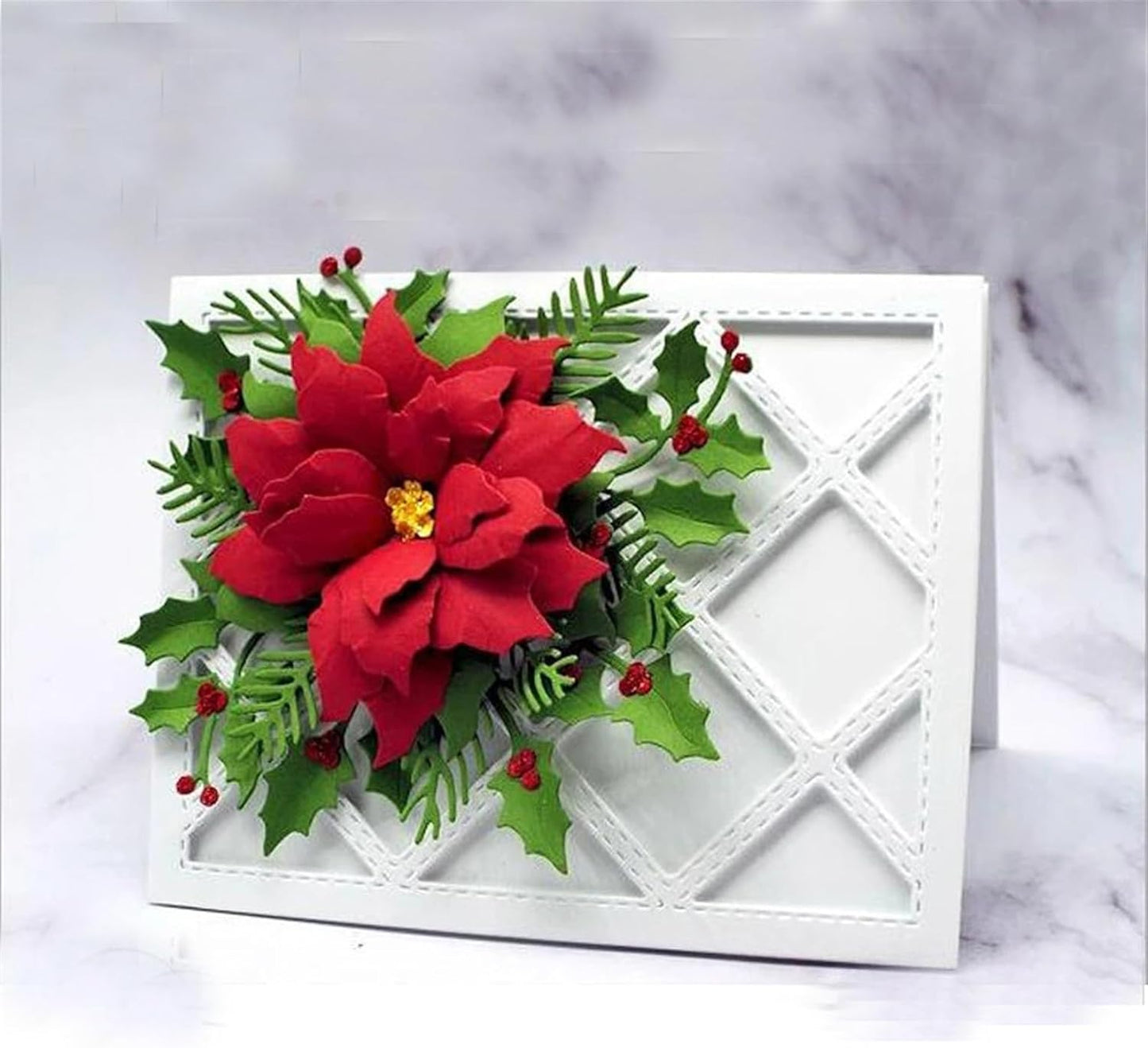 Cutting Dies Metal Stencils Scrapbooking Tools Flowers Lace Frame DIY Embossing Template for Paper Card Making Album Arts Crafts Supplies (Diamond Grid-14.3x11.1cm)