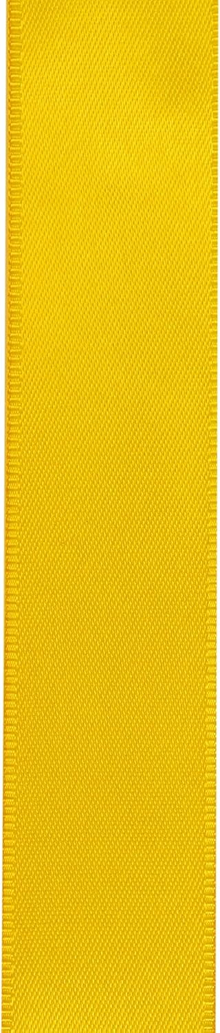 LIUYAXI Yellow Double Faced Satin Ribbon, 1/4" X Continuous 50 Yards, Thin Ribbons Perfect for Gift Wrapping Wedding Invitation Card Hair Bows Tag Floral Arrangement DIY Craft