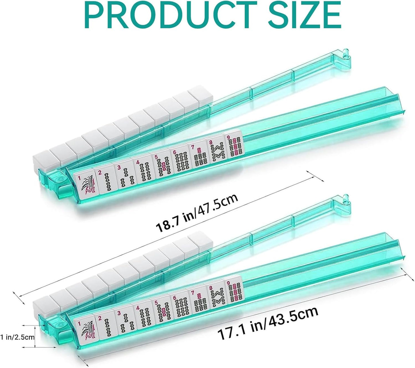 Mahjong Racks with Pushers, 4PCS Acrylic Clear Mahjong Racks, 4 Transparent Acrylic Mahjong Rack with Built in Pushers Set, Mahjong Accessories