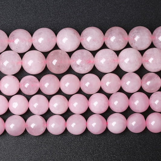 120pcs 6MM Natural Rose Quartz Stone Energy Healing Beads Round Loose Beads for Jewelry Making Bracelet Necklaces 2 Strands 32"