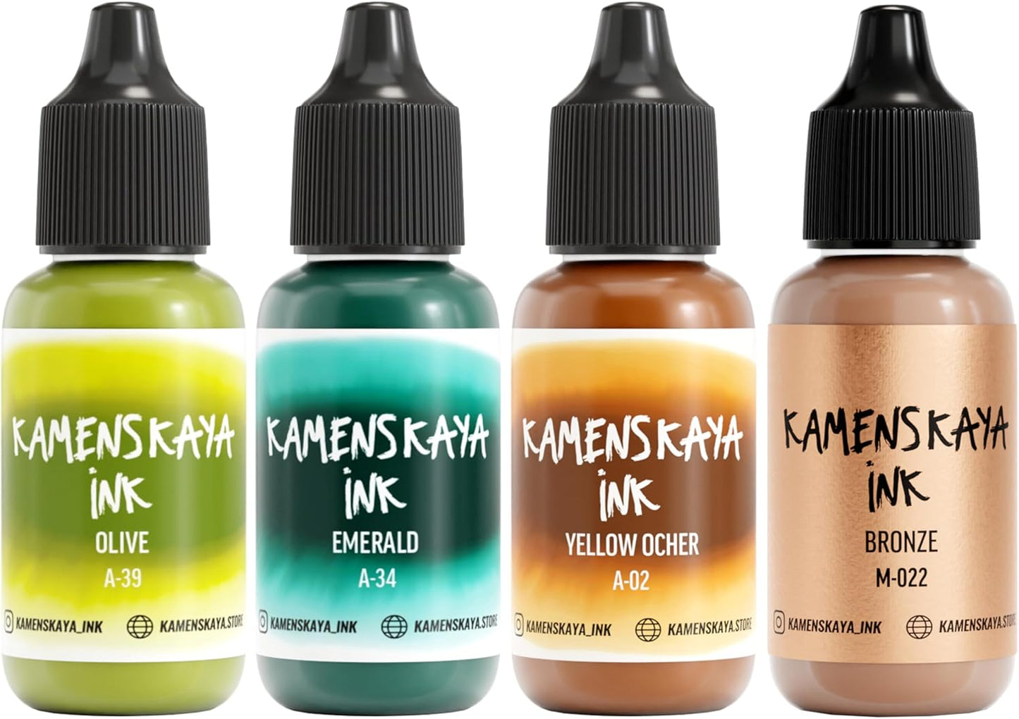 Alcohol Ink Set #5: Matched Color Combination of Alcohol Inks, 4 pcs. 0.51 fl oz (15 ml) Each