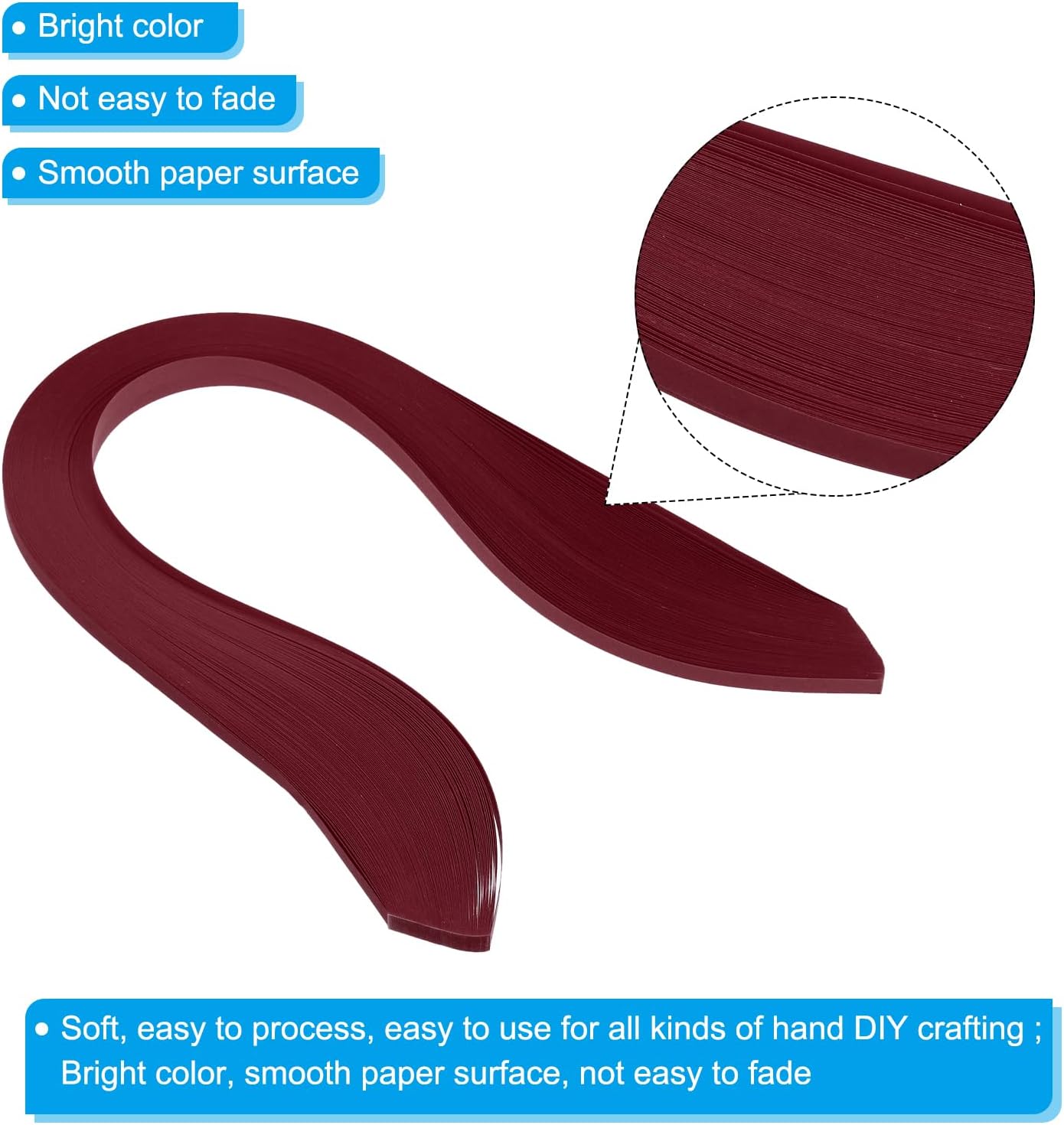 PATIKIL Quilling Strips Paper 600pcs 5mm 39cm Origami Paper Quilling Kits for Art DIY Hand Craft Christmas, Burgundy Red