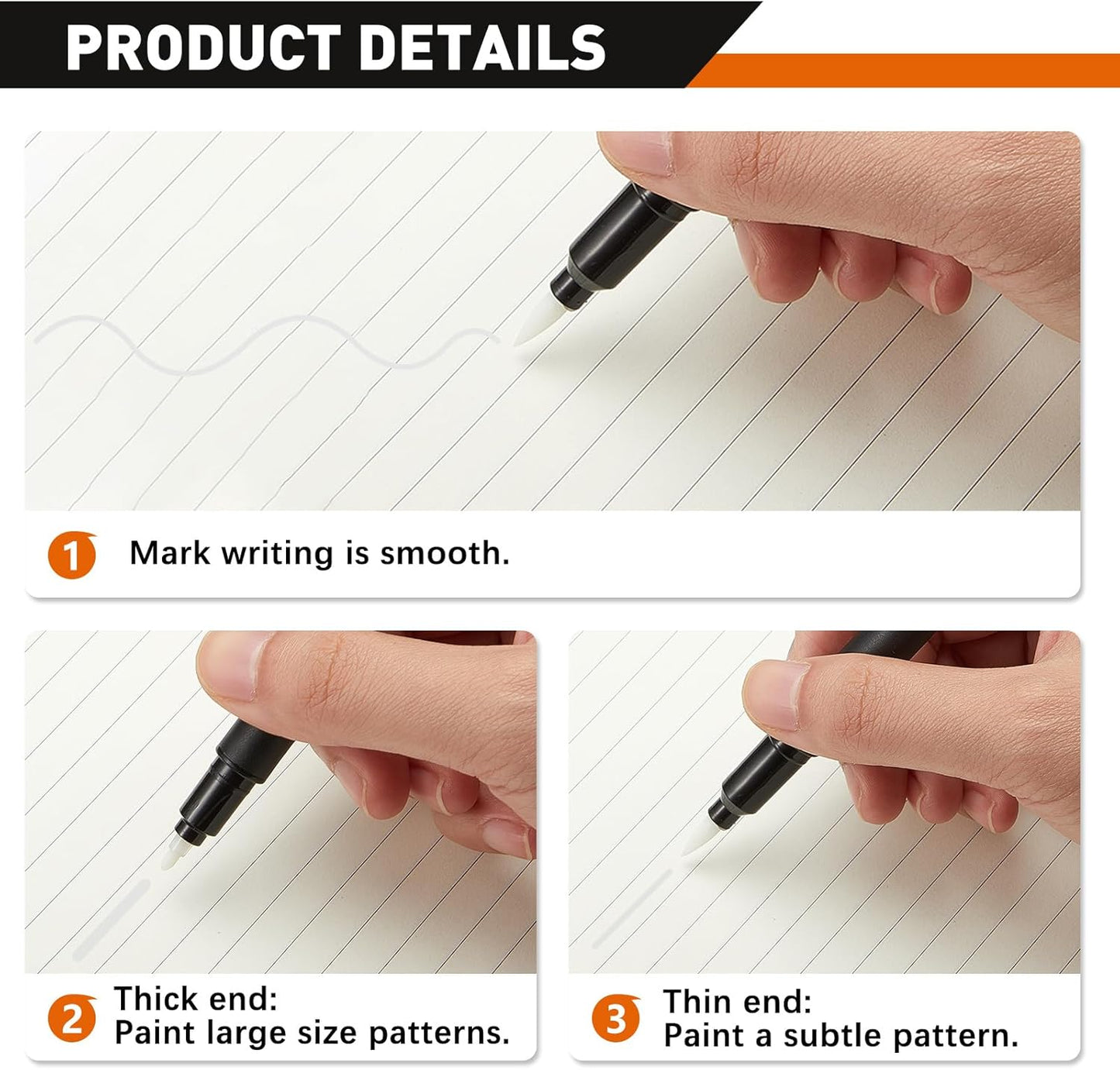 Dual Ended Embossing Pens 2 Pieces Black Embossing Pens for Powder DIY Art Paper Crafting Scrapbooking Drawing Stamping