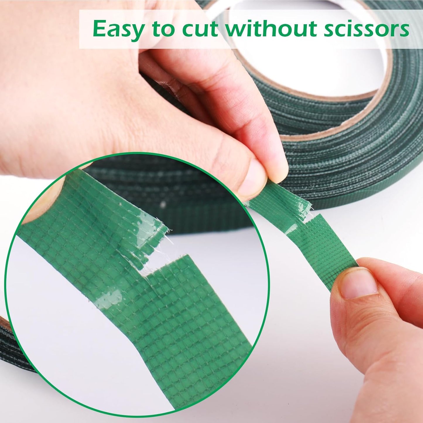 GLAMFIELDS Floral Tape Green, Flower Wrap Adhesive Waterproof Tape for Bouquets 0.25" (60 Yd/180 Ft) - 1 Roll