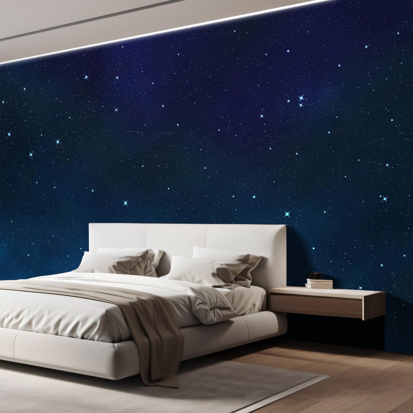 wall26 Wall Sticker/Wall Mural Beautiful Scenery of The Starry Night, Not Peel and Stick, Non-Woven Wallpaper Decorative for Bedroom, Living Room, Office - 120x120 inches