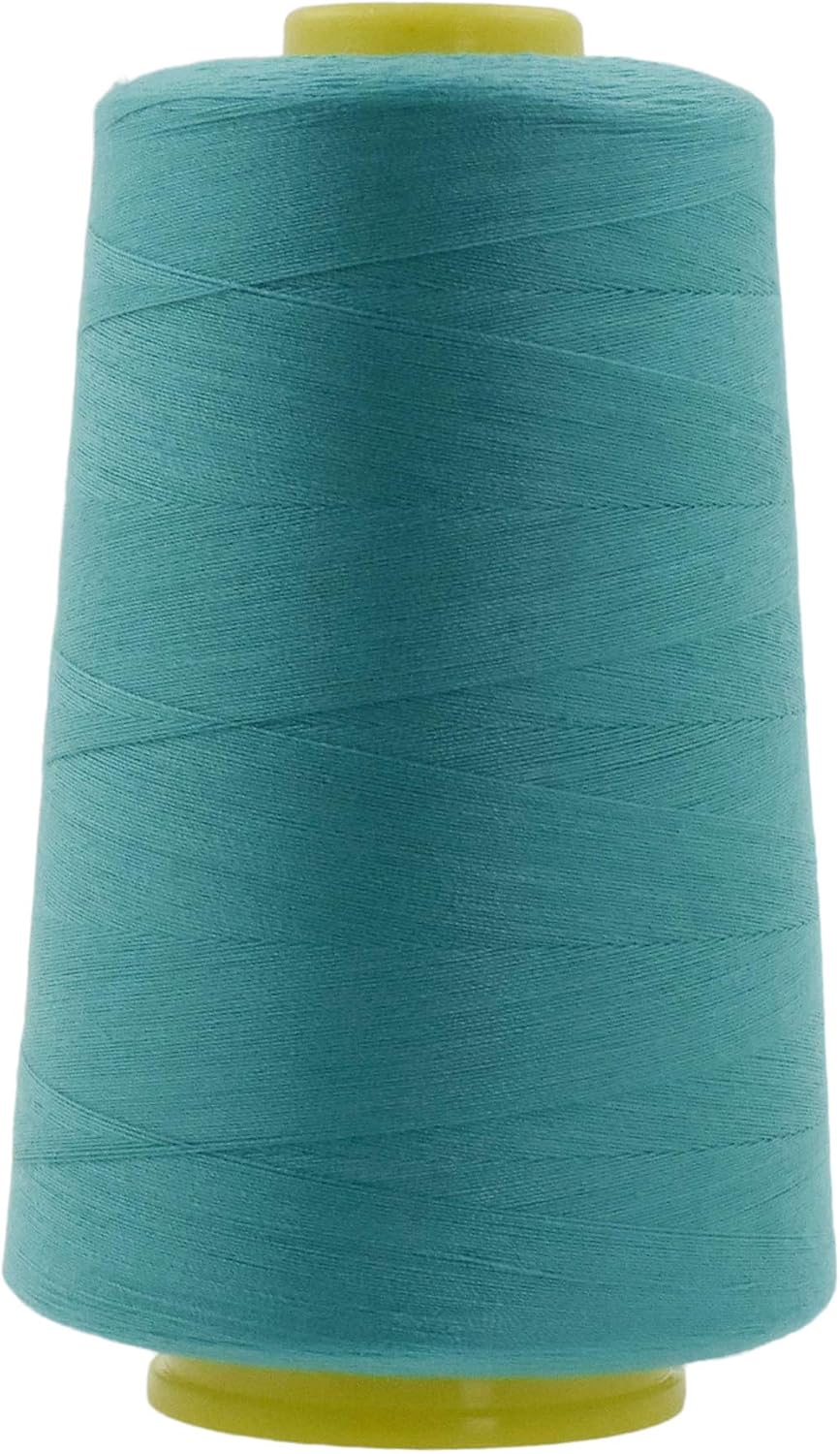 Mandala Crafts 4 Pack of Serger Threads Cones Spools - 40S/2 24000 Yards Polyester Turquoise Threads for Sergers Machine and Overlock Quilting Sewing Machine