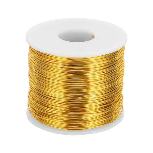 MECCANIXITY 20 Gauge Anodized Aluminum Craft Wire Bendable Bonsai Training Wire 771 Feet 0.8mm for Sculpting Crafts Wreath Floral Beading Jewelry Making, Gold Tone