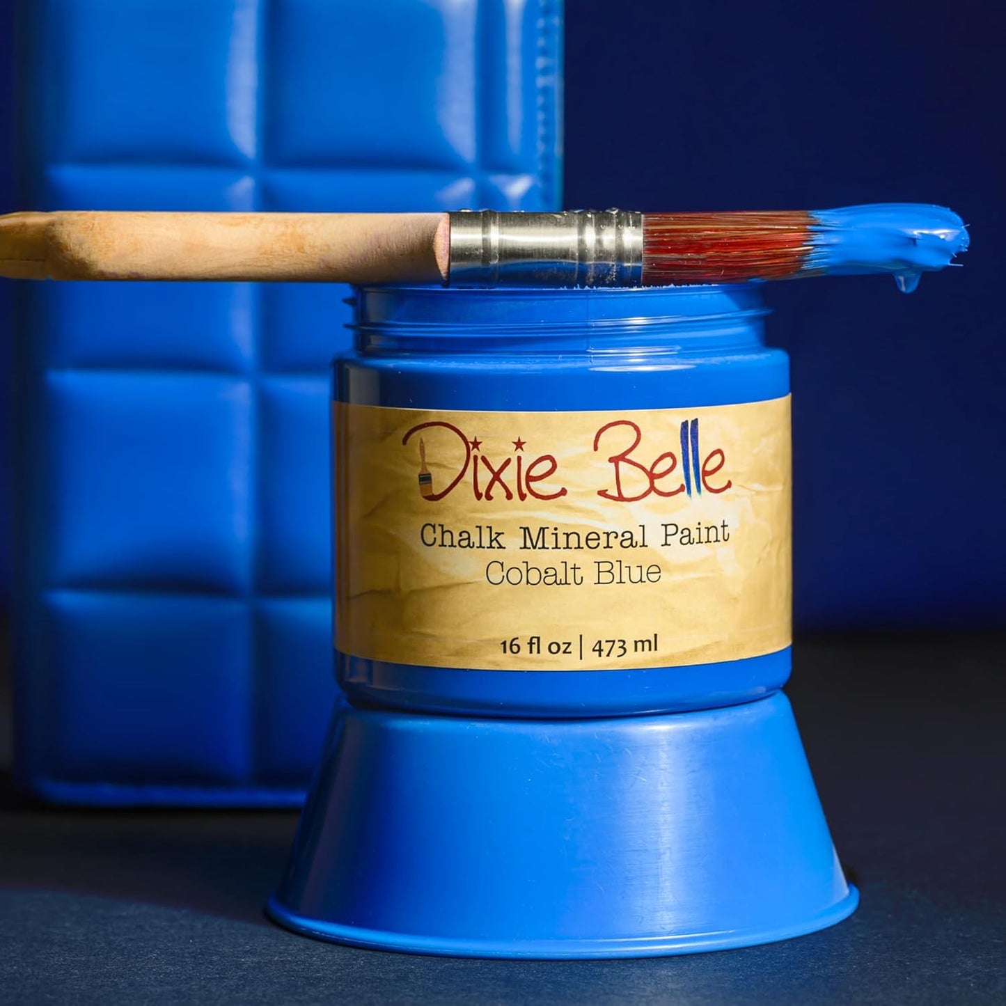 Dixie Belle Paint Company Chalk Finish Furniture Paint - Cobalt Blue (32oz) - Matte Vibrant Blue Chic Chalk Mineral DIY Furniture Paint