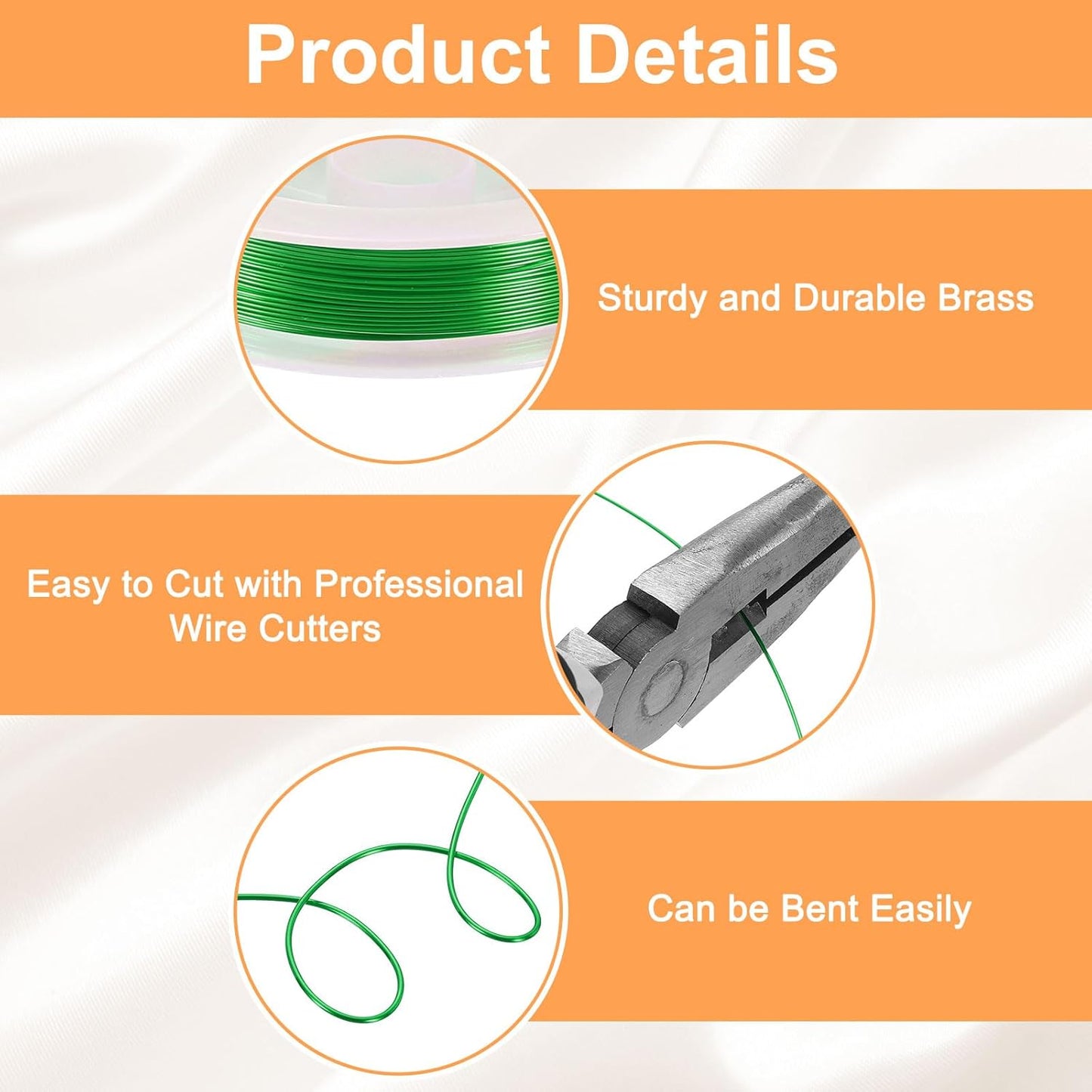 HARFINGTON 30ft Jewelry Wire, 26 Gauge (0.4mm) Brass Craft Soft Metal Tarnish Resistant Copper Beading Wire for Jewelry Making Supplies Crafting, Green