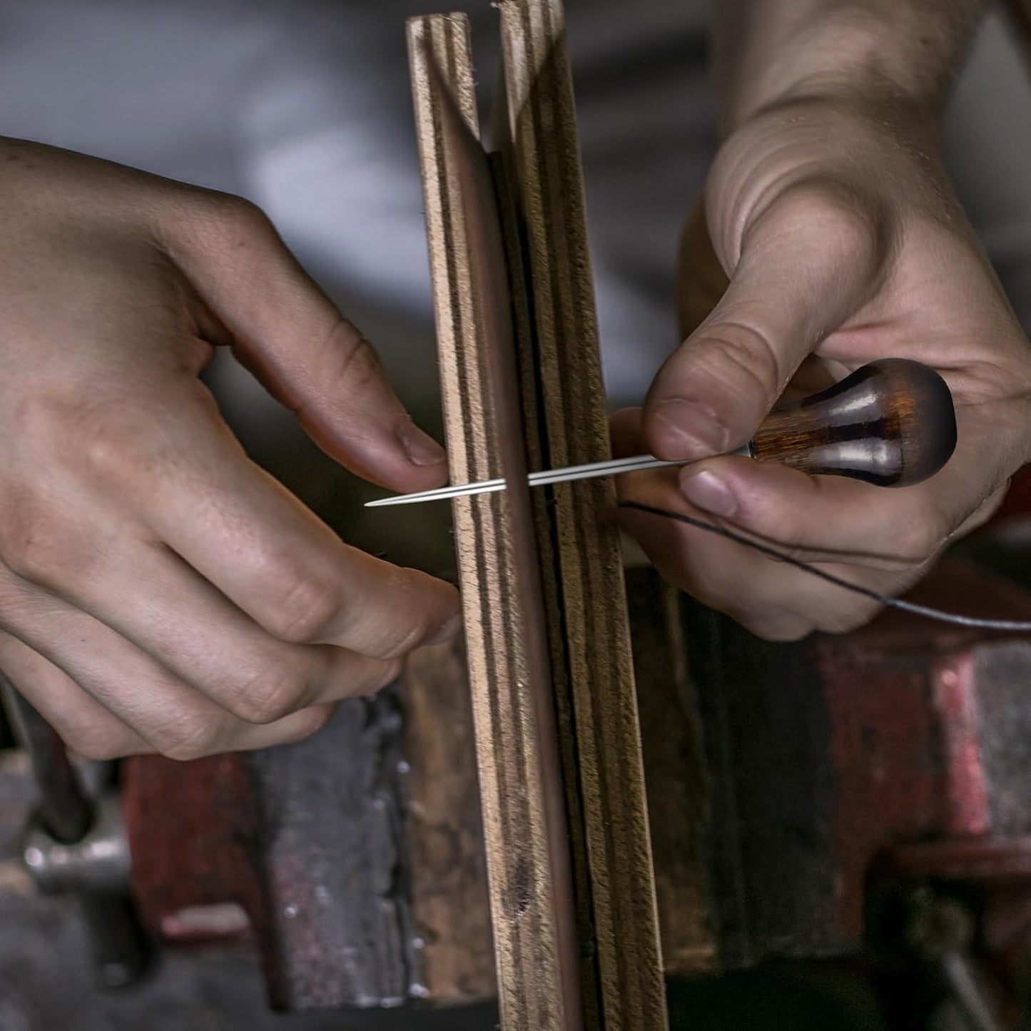 6 PCS Awl Tool Set, Leather Punch Stitching Marking Awl Tool, Gourd Shape Handle Punch Tool for Leather Sewing, Marking, Crafts Wood, Shoe Repair