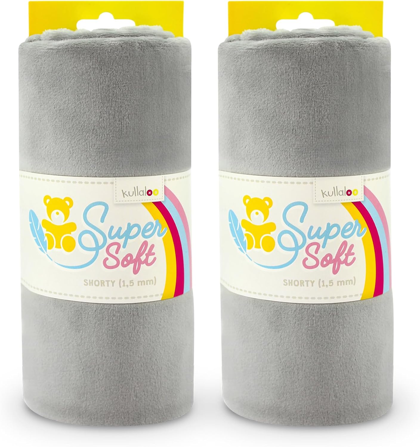 kullaloo Plush Fabric | Solid Silver Grey Minky Fabric for Sewing (Pack of 2) | Super Soft Cuddle Material | 39.5x29.5 | Plushies, Baby Blankets, Pillows, Pet Beds, Baby Accessories, Apparel