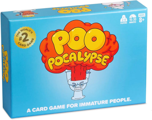 Poo Pocalypse - The Hilarious Card Game for Immature People - Easy and Strategic Family-Friendly Party Game for Adults, Teens & Kids - 2-4 Players