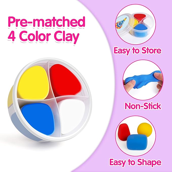 Air Dry Clay for Kids, 12 Boxes Modeling Clay Kit, DIY Molding Clay with Sculpting Tools and Tutorial, Ultra Light, Safe & Non-Toxic, Arts and Crafts Toys Birthday Christmas Gifts for Boys Girls