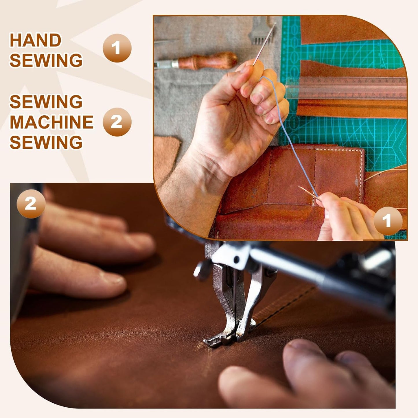 PATIKIL 284 Yard Flat Waxed Thread 150D 1mm Leather Sewing Cord for Repairing Shoes Bags Wallets Jewelry Making DIY Leather Craft, Fluorescent Orange