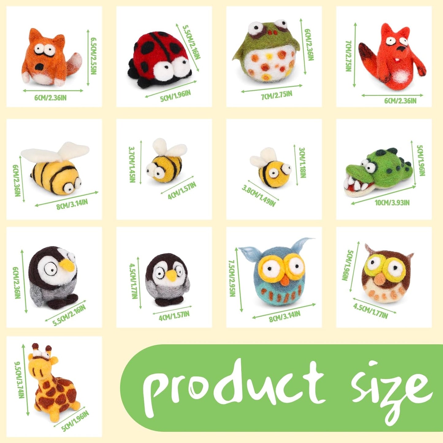 Fedmut Needle Felting Kit - 13Pcs Needle Felting Kit for Beginners with Wool Roving, Felting Pad, Felting Needles for Starters DIY Craft Animal Home Deco Birthday Gift