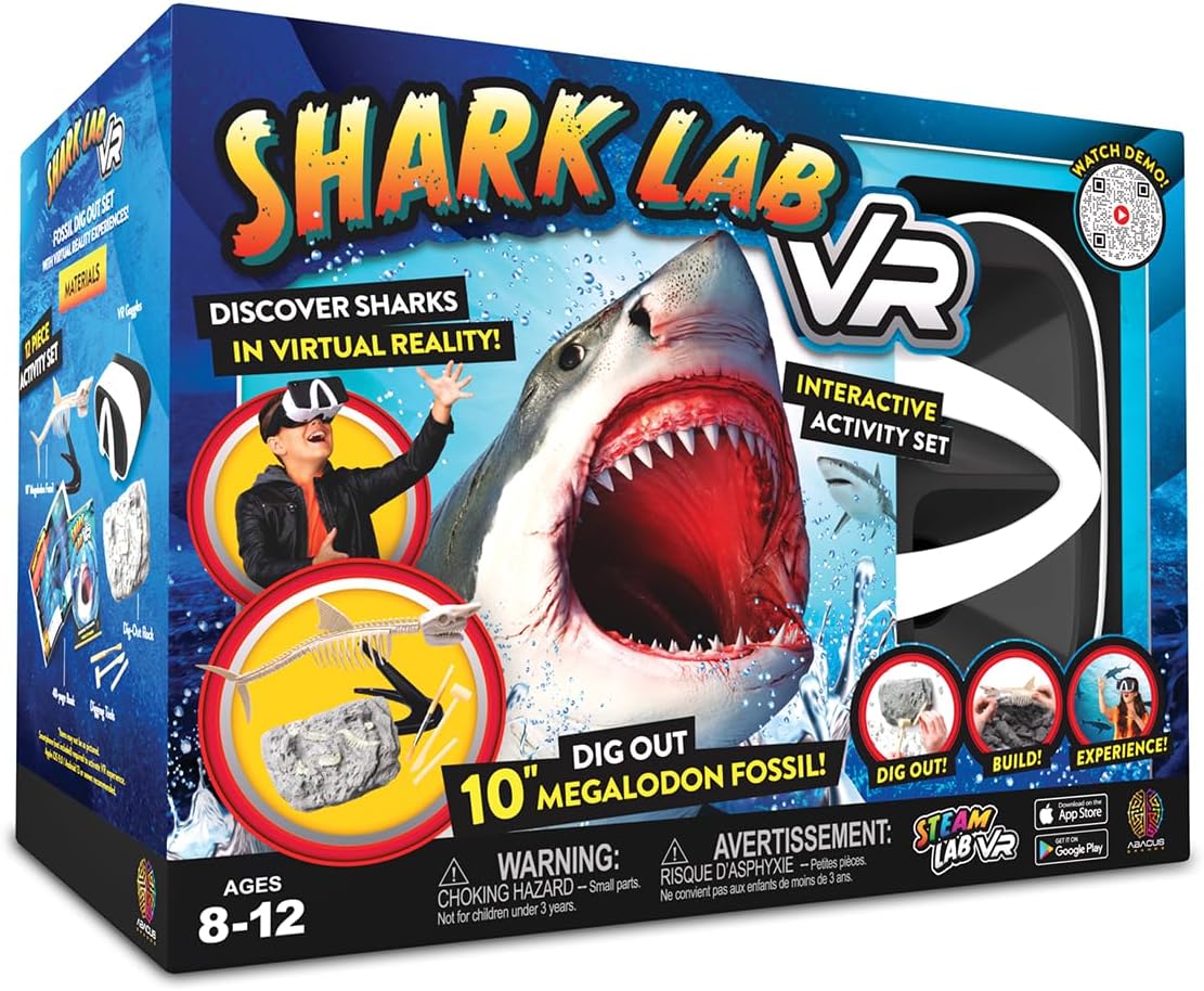 Abacus Brands STEAM Shark Lab VR - Illustrated Interactive VR Book and STEAM Learning Activity Set - for Ages 8 and Up