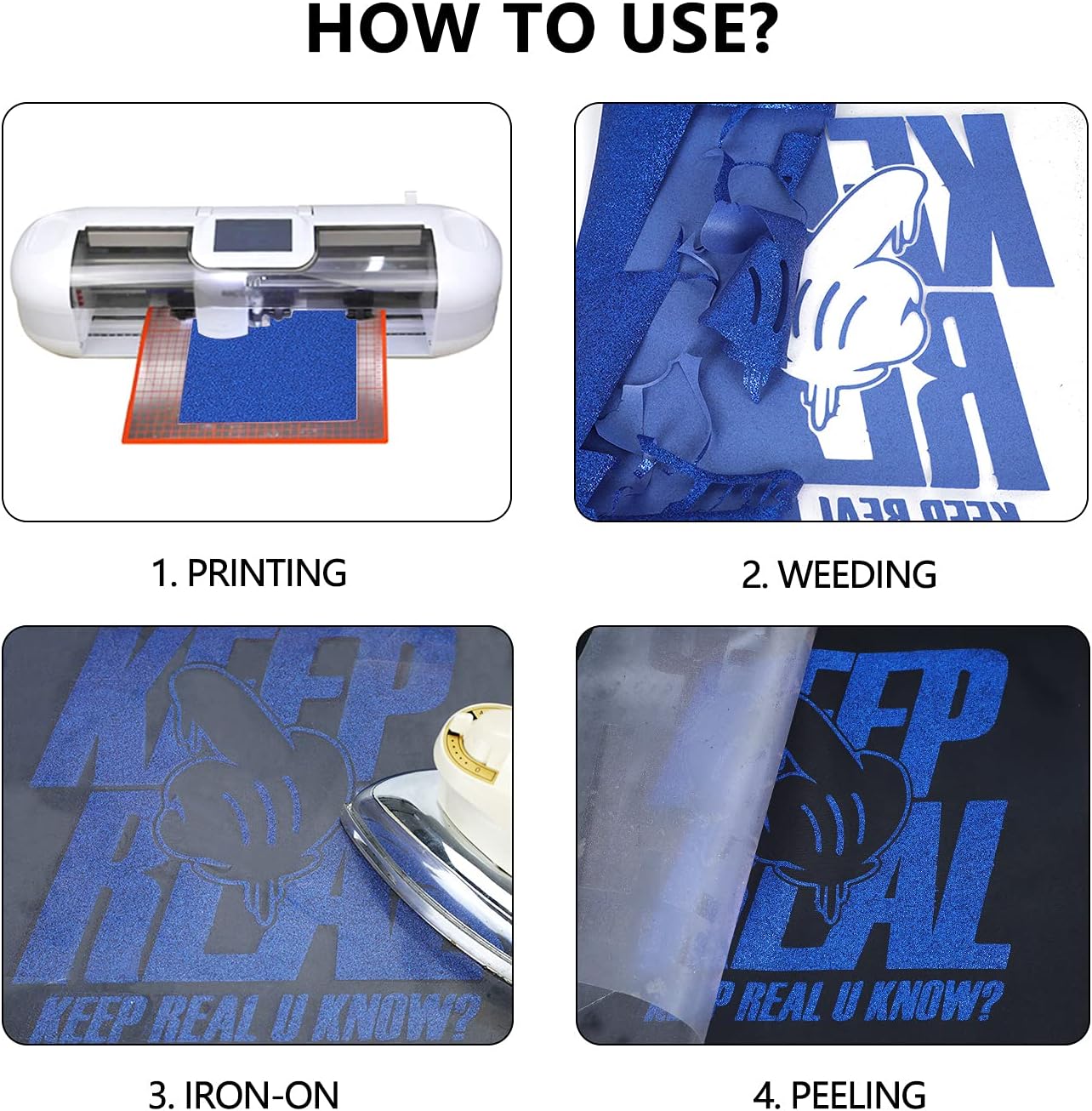 guangyintong Glitter Blue Heat Transfer Vinyl HTV Rolls, 12" x 8ft Iron on Vinyl for T-Shirts Glitter Blue HTV Vinyl for All Cutter Machines Easy to Cut & Weed for Heat Vinyl Design