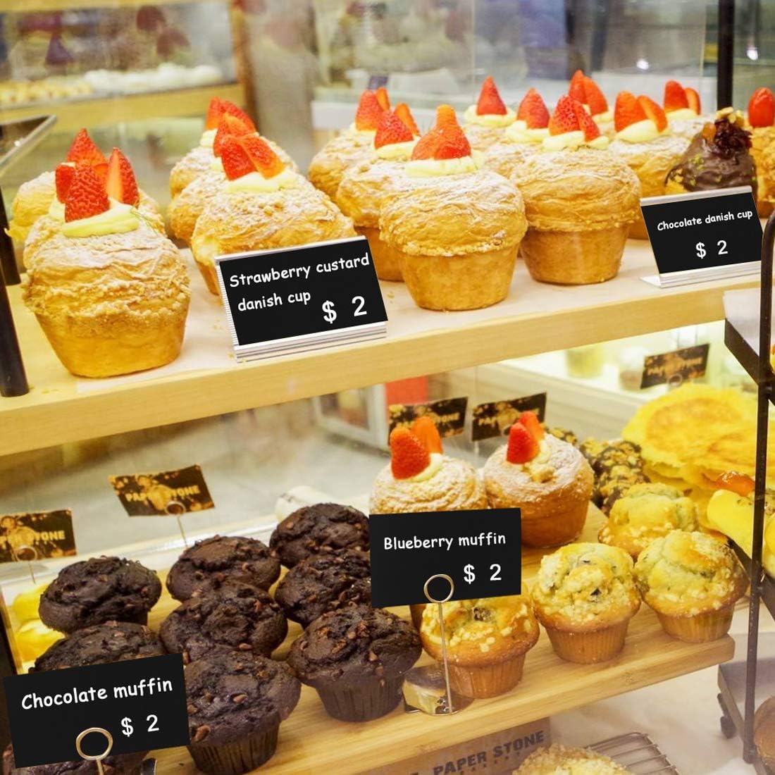 Mini Chalkboard Signs 100 Pcs Erasable Chalkboards Tags with 1 Pcs White Marker for Price Tags Weddings Message Board Signs