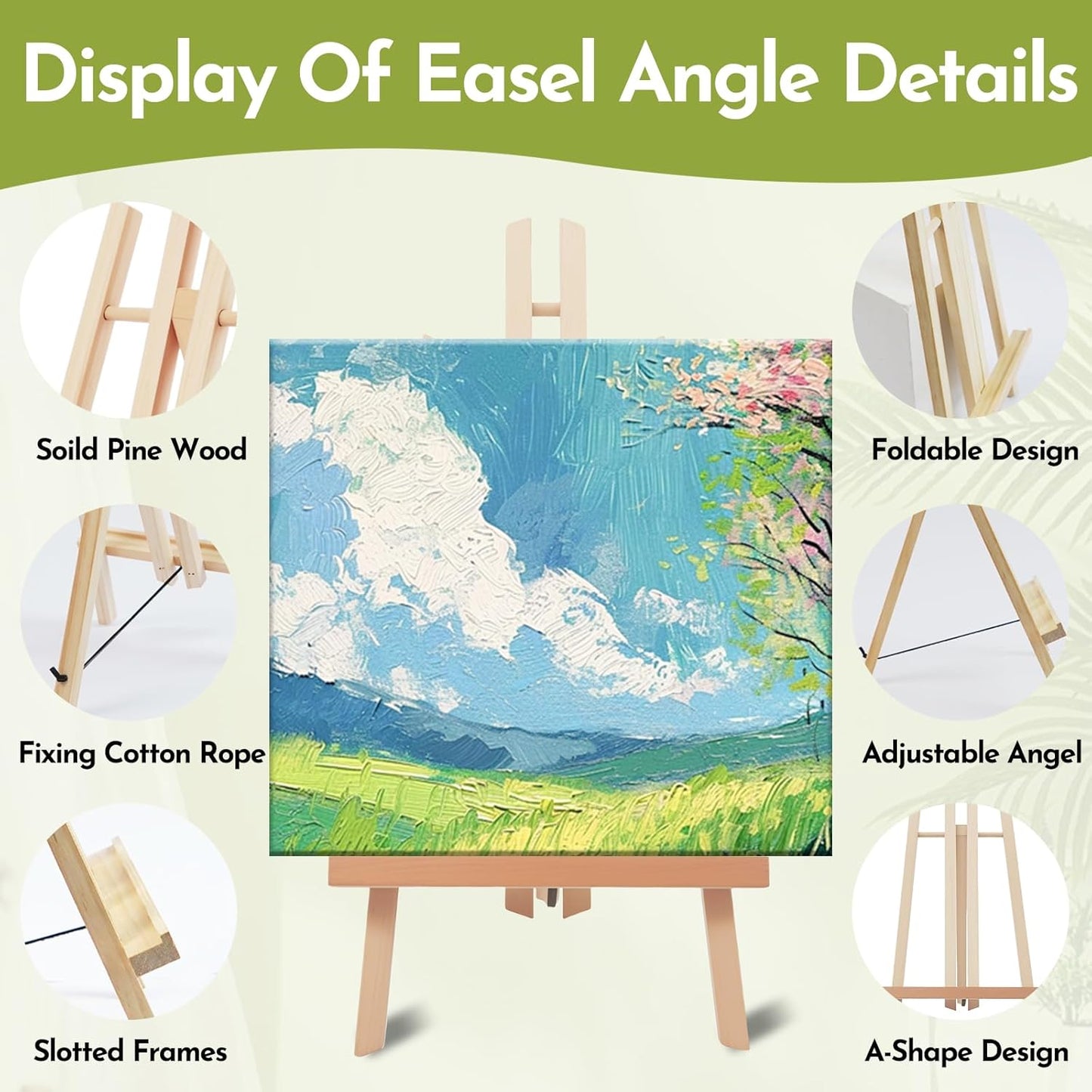 Conda 2 Pack 17 Inch Wooden Tabletop Easel Stand, A-Frame Art Painting Easel for Painting, Display & Art Creation, Canvas Holder for Artists, Students & Hobbyists