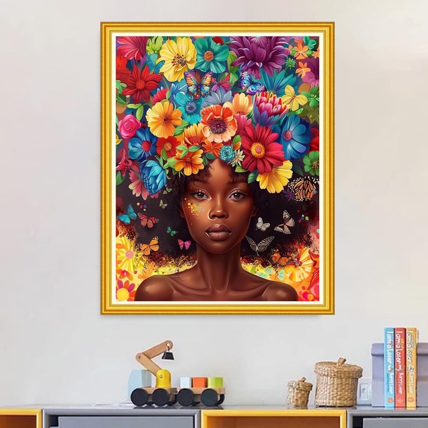 Magxvouy Cross Stitch Kits Stamped Full Range of Embroidery Kits,Cross Stitch Patterns Needlework Kits for Beginners 11CT Printed Kits&Flower Girl 16x20 inch