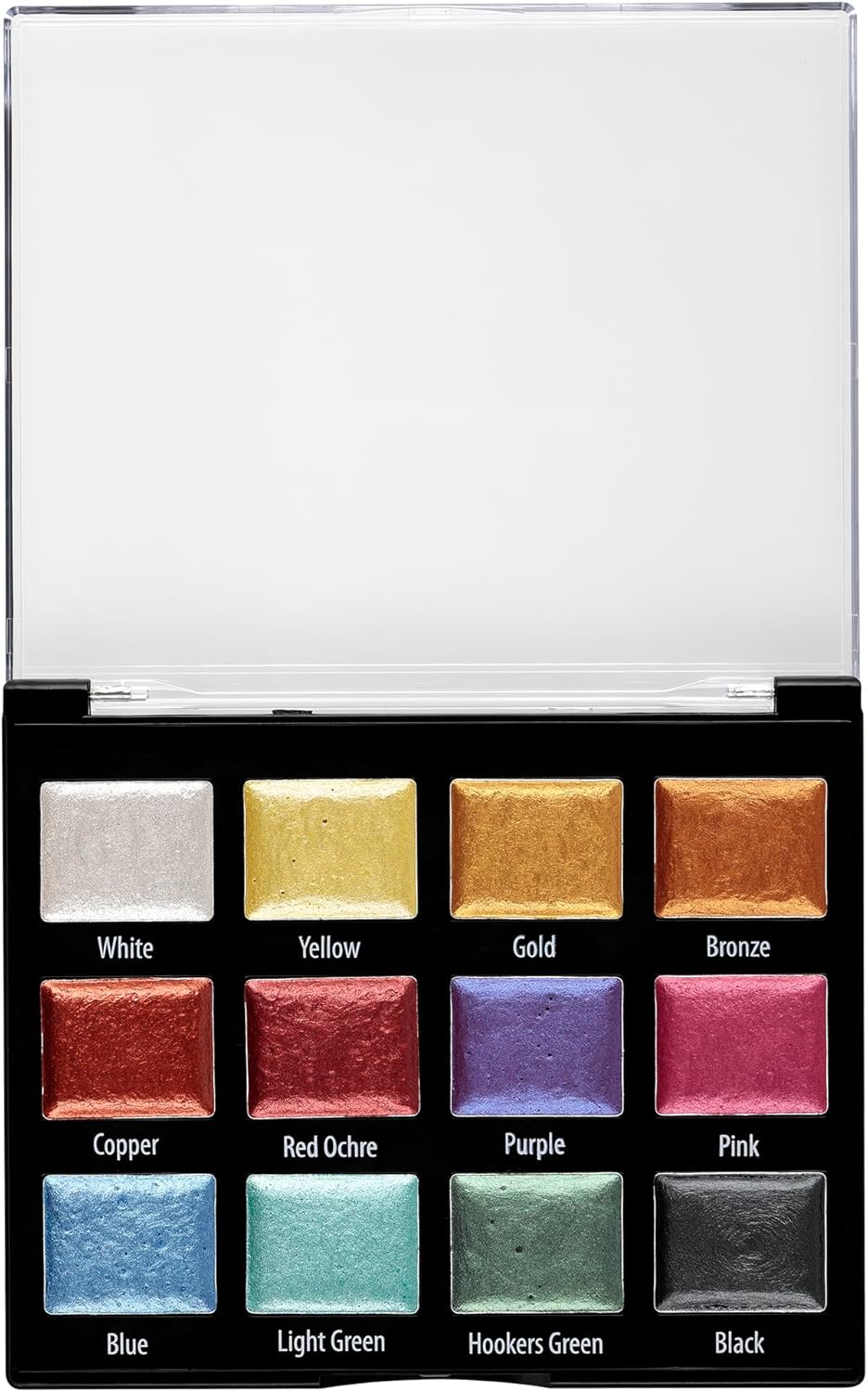 Soho Urban Artist Metallic Watercolors Set – 12 Vibrant Metallic Half Pans in Travel Case – Professional Shimmer Watercolor Paint Set for Artists, Crafters & Mixed Media