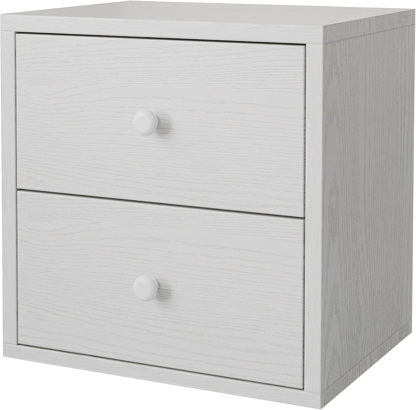 FUSUNBAO Magic DIY Cube Storage Organizer Stackable Cubes for Home Books Clothes Toy-Modular Cubby Storage System-Office Cubical-Bookcase Closet (Pure White-Washed, Drawer Cube)