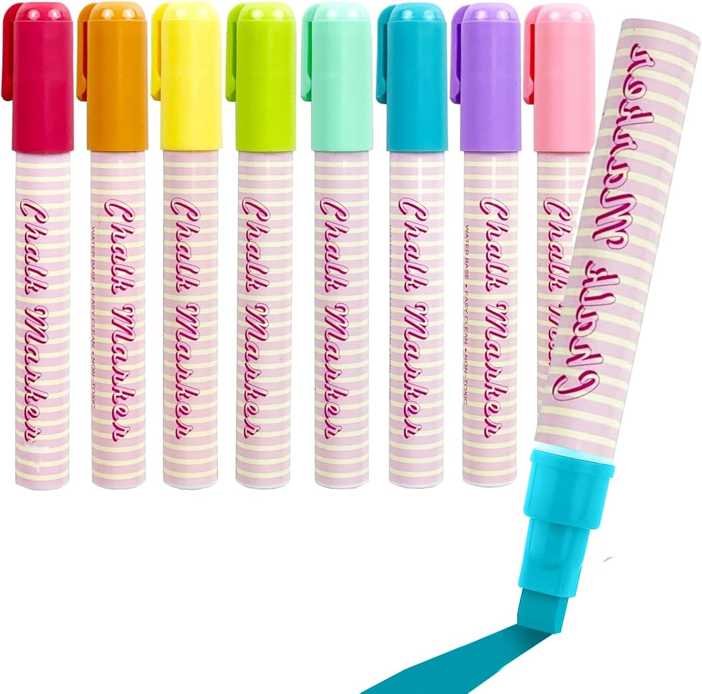 Window Chalk Markers for Cars Glass Washable, 8 Colors Macaron Jumbo Liquid Chalk Marker Pens with 10mm 3 in 1 Nib Wide Tip, Chalkboard Markers Car Window Paint Pen for Auto, Mirror, Poster